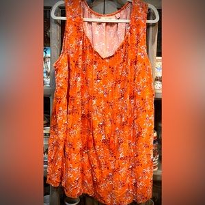 PLUS EVRI Orange Floral Boho Top